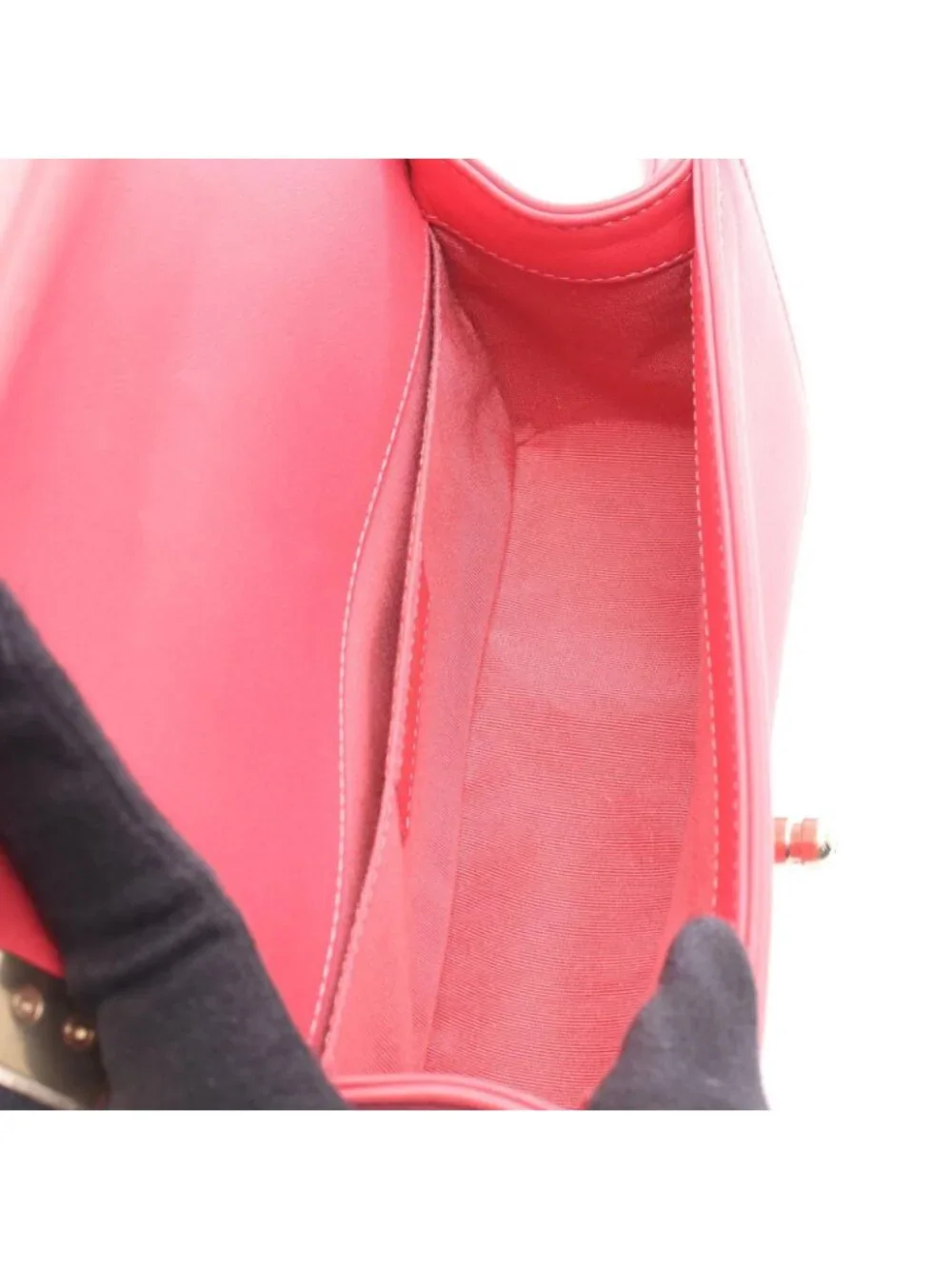 Chanel Shoulder Bag Boy Small Blanc Stitch Pink Leather Boy Chain